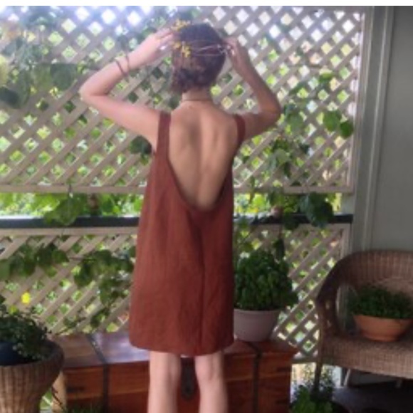 Terra Cotta Linen Sundress - Picture 1 of 5